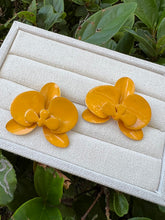 Load image into Gallery viewer, Enameled Orchid Exclusive Earrings
