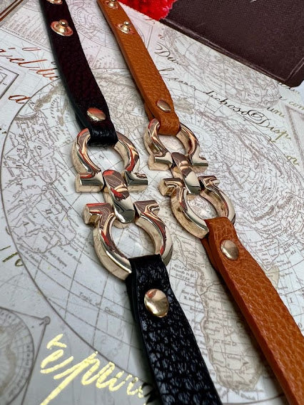 Leather bracelet inspired by a famous designer