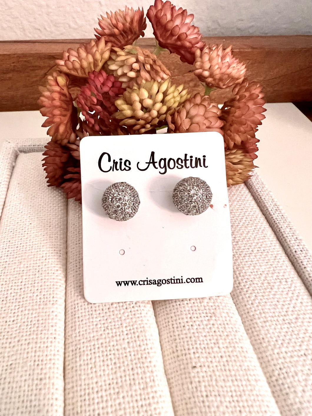 large studded ball earring