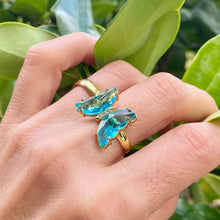 Load image into Gallery viewer, Adjustable Crystal Butterfly Ring
