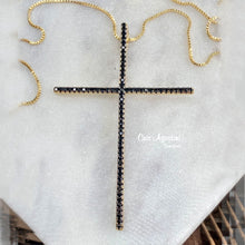 Load image into Gallery viewer, Black Zirconia Cross Necklace
