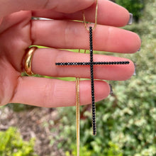 Load image into Gallery viewer, Black Zirconia Cross Necklace
