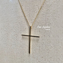 Load image into Gallery viewer, Black Zirconia Cross Necklace
