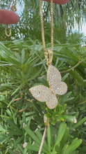 Load and play video in Gallery viewer, Diagonal pave zirconia butterfly necklace
