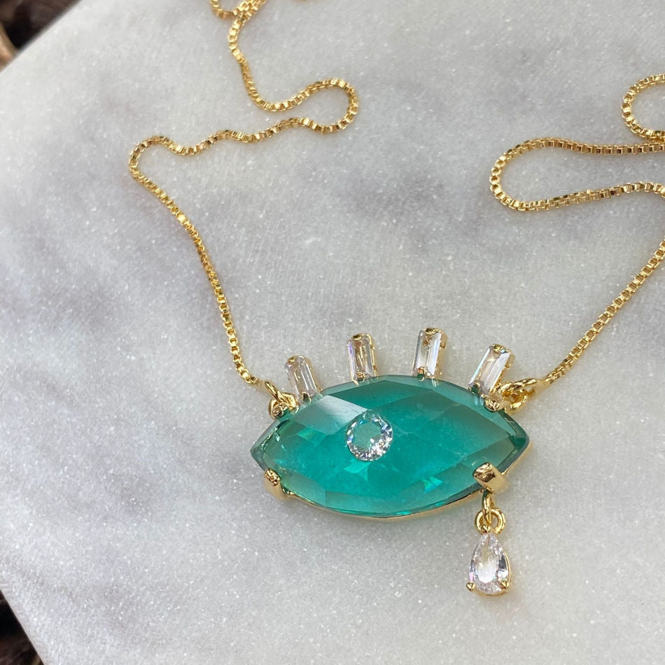 Greek  Eye Pendant Necklace