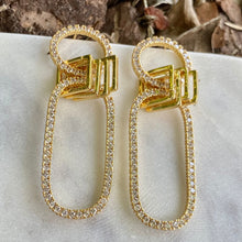 Load image into Gallery viewer, Gold Plated Geometric Studded Earrings
