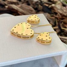 Load image into Gallery viewer, Gold Plated Heart Spiked Zirconia Set
