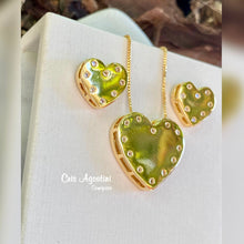 Load image into Gallery viewer, Gold Plated Heart Spiked Zirconia Set
