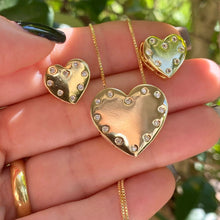 Load image into Gallery viewer, Gold Plated Heart Spiked Zirconia Set
