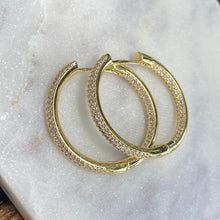 Load image into Gallery viewer, Gold Plated Studded Hoop Earrings
