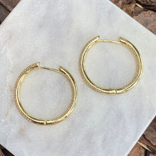 Load image into Gallery viewer, Gold Plated Studded Hoop Earrings
