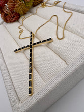 Load image into Gallery viewer, Cross pendant necklace cut baguette
