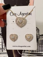 Load image into Gallery viewer, Clear baguette cz heart set
