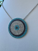 Load image into Gallery viewer, Greek eye micro pave necklace
