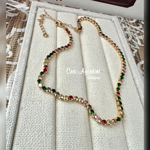 Load image into Gallery viewer, round colorful stone choker necklace
