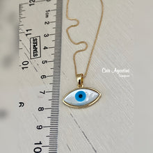 Load image into Gallery viewer, Mother of pearl Greek eye necklace

