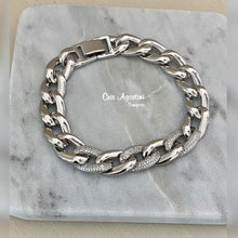 Load image into Gallery viewer, White gold plated chain link bracelet
