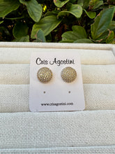 Load image into Gallery viewer, Round button pave zirconia earring
