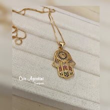 Load image into Gallery viewer, Hamsa cz colorful necklace
