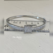 Load image into Gallery viewer, White rhodium cubic zirconia bangle
