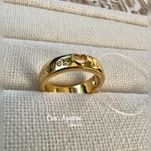 Load image into Gallery viewer, Hollow heard Love Forever wedding ring
