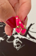 Load image into Gallery viewer, Enameled summer hoop color hoop earrings
