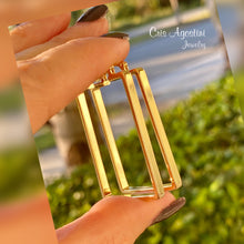 Load image into Gallery viewer, Rectangle hoop earrings
