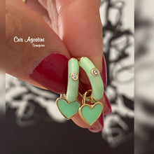 Load image into Gallery viewer, Enameled summer hoop color hoop earrings
