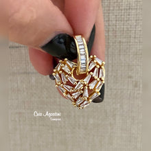 Load image into Gallery viewer, Studded hoop heart pendant
