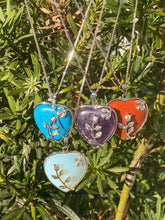 Load image into Gallery viewer, Natural Gemstone heart silver detail necklace
