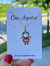 Load image into Gallery viewer, Enameled girl necklace
