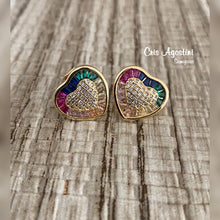 Load image into Gallery viewer, Heart colorful earrings
