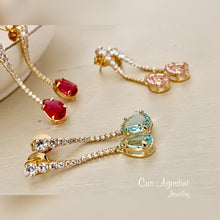 Load image into Gallery viewer, Crystal drop let earring
