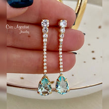 Load image into Gallery viewer, Crystal drop let earring
