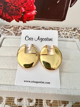 Load image into Gallery viewer, Solid metal oval earrings
