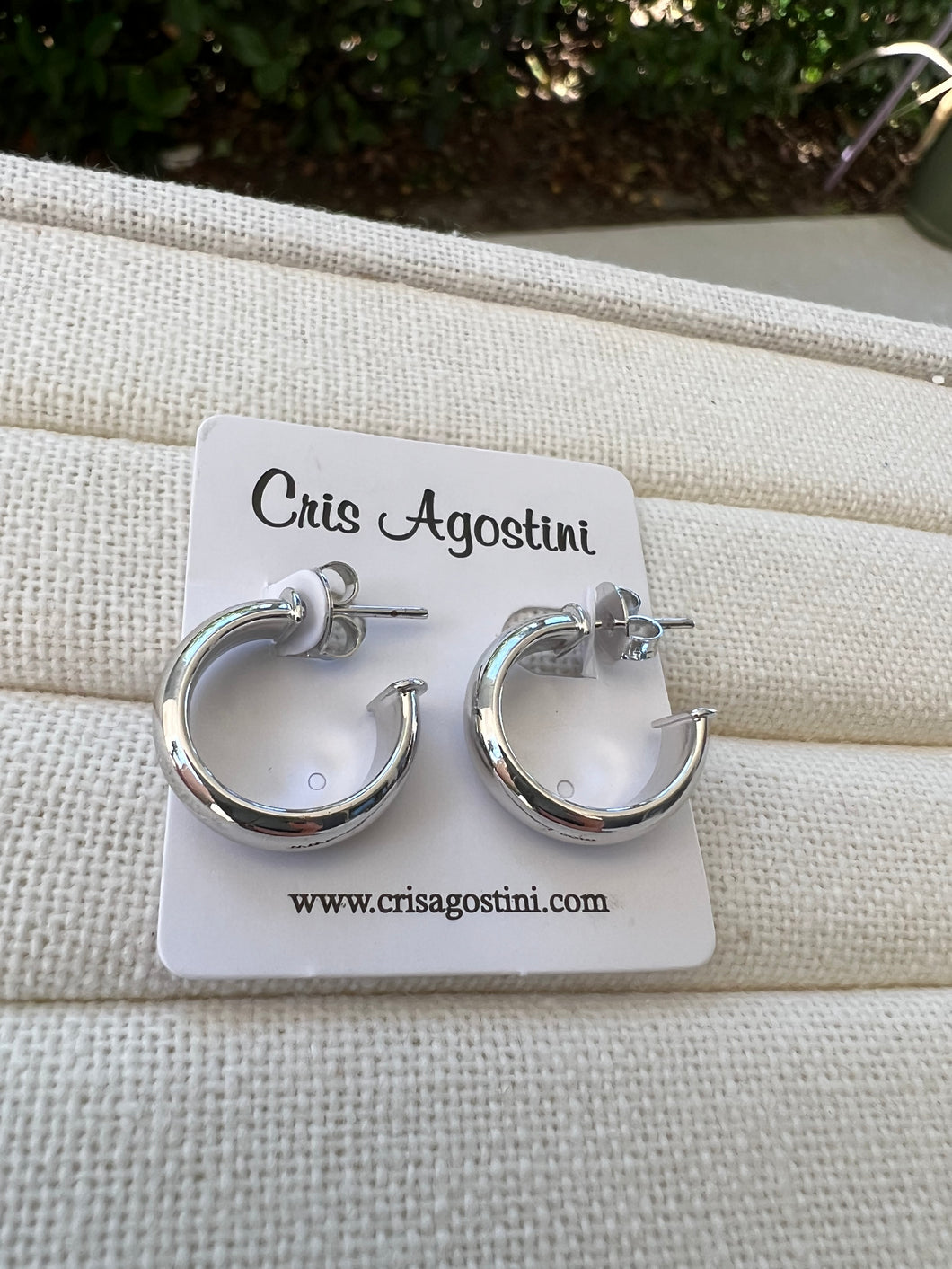 Rhodium Basic hoop earrings