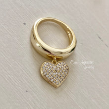 Load image into Gallery viewer, Studded heart pendant ring
