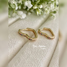 Load image into Gallery viewer, Studded Heart hoop earrings
