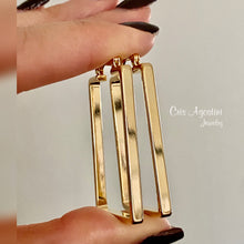 Load image into Gallery viewer, Rectangle hoop earrings
