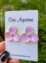 Load image into Gallery viewer, Enameled orchid exclusive Seductive earrings
