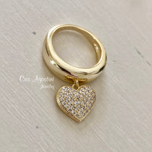 Load image into Gallery viewer, Studded heart pendant ring
