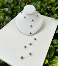 Load image into Gallery viewer, Freshwater pearl dark tie necklace
