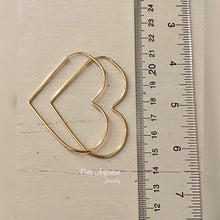Load image into Gallery viewer, Large heart shape tube hoop earrings
