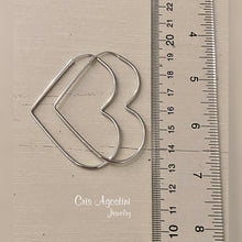 Load image into Gallery viewer, Large heart shape tube hoop earrings
