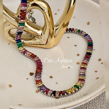 Load image into Gallery viewer, Colorful baguette zirconia necklace
