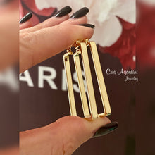 Load image into Gallery viewer, Rectangle hoop earrings
