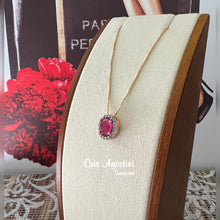 Load image into Gallery viewer, oval fusion stone necklace
