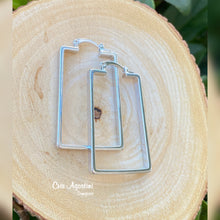 Load image into Gallery viewer, Rectangle hoop earrings
