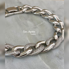 Load image into Gallery viewer, White gold plated chain link bracelet
