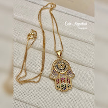 Load image into Gallery viewer, Hamsa cz colorful necklace
